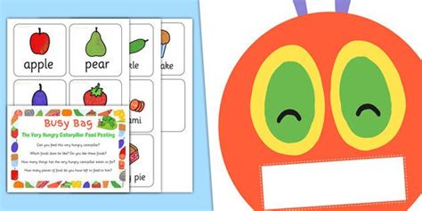 New Food Posting Activity To Support Teaching On The Very Hungry Caterpillar Busy Bag Prompt