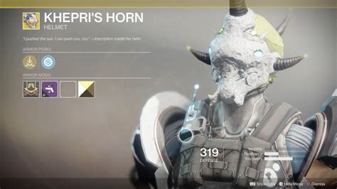 Destiny 2 Curse Of Osiris Exotic Khepris Horn Titan Helmet