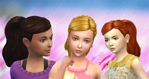 My Sims 4 Blog Kiara24 Ponytail Curled Hair For Girls
