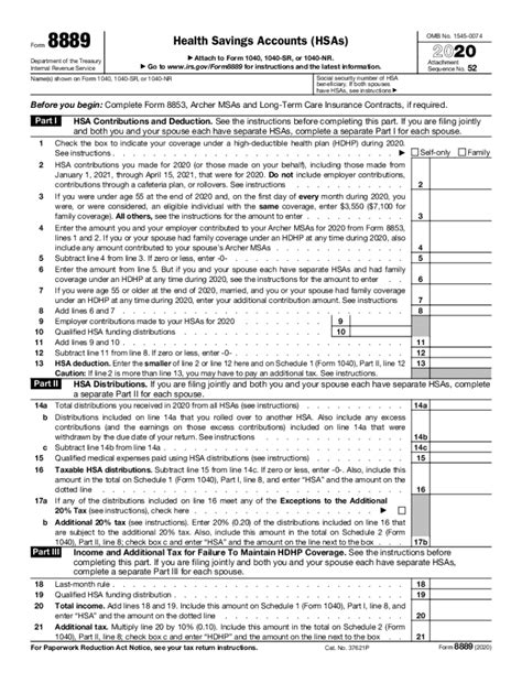 2020 Form Irs 8889 Fill Online Printable Fillable Blank Pdffiller
