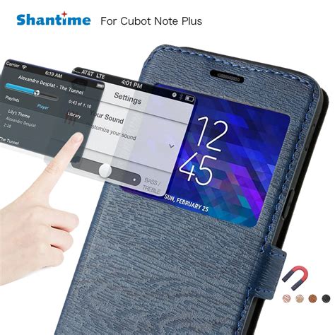 Funda de cuero Pu para teléfono para Cubot Note Plus funda abatible