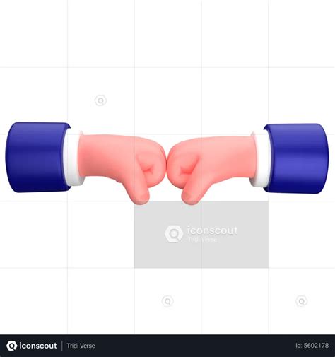 Businessman Fist Bump Hand Gesture 3d Icon Download In Png Obj Or