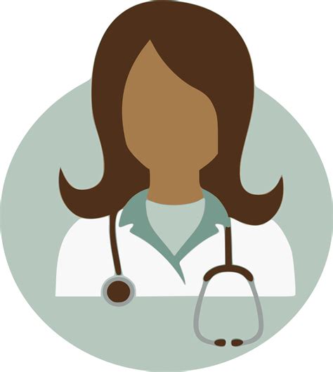 Female Doctor With Stethoscope Girl Doctor Isolated Vector Clip Art