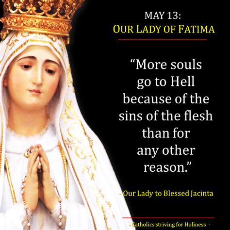 May 13 Our Lady Of Fatima Message 7 No To Impurity Catholics