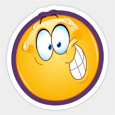 Nervous Smile Emoji Emoji Sticker Teepublic