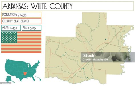 Map Of White County In Arkansas Usa Stock Illustration Download Image