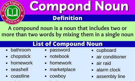 Compound Noun Definition Examples Sentences List Onlymyenglish Com