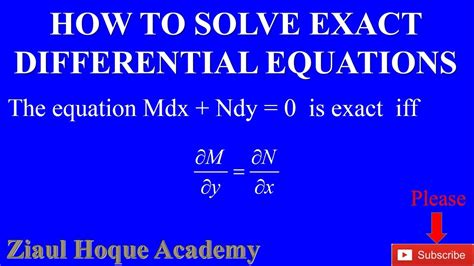 How To Solve Exact Differential Equation Methods Of Solving Exact