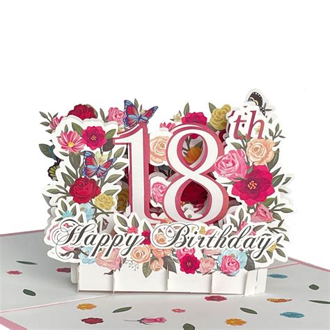 Buy Homanga Happy 18th Birthday Pop Up Card 18 Birthday 3d Greeting Card For Her 18th Birthday