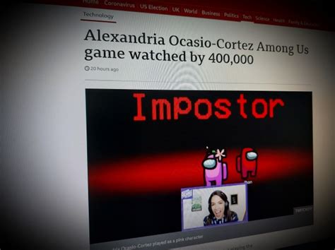 Alexandria Ocasio Cortez Among Us Game Watched By Simfin