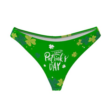 Funny Lucky Clover Thong Playful Saint Patricks Underwear