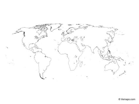 Outline Map Of The World Robinson Projection Blank World Map World