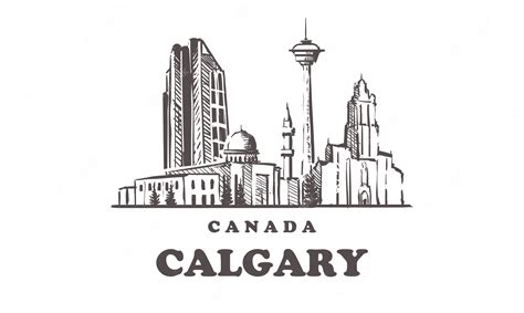 Premium Vector Calgary Hand Drawn Canada