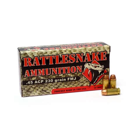 Rattlesnake Ammunition 45 Acp 230 Grain Fmj 45 Acp Ammo For Sale