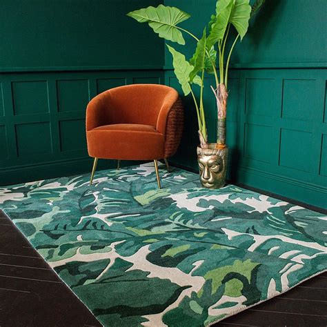 Palm Jungle Green Tropical Rug | Tropical rugs, Tropical bedroom decor, Tropical bedrooms