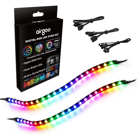 Buy Airgoo Addressable Rgb Pc Led Strip 2x138in 42 Leds Diffused