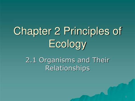 Ppt Chapter 2 Principles Of Ecology Powerpoint Presentation Free Download Id6811147