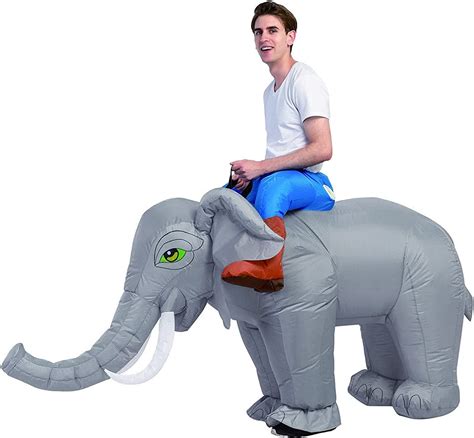 Goosh 72 Inch Elephant Inflatable Costume Halloween Blow Up Costumes For Adults Men Women
