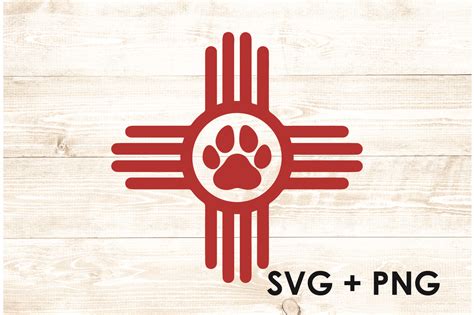New Mexico Zia Sun Symbol Paw Dog Svg Graphic By Too Sweet Inc