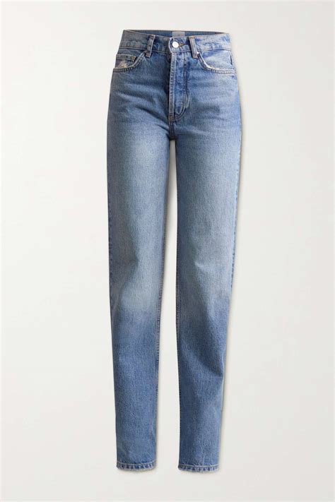 Anine Bing Kat High Rise Straight Leg Jeans Net A Porter