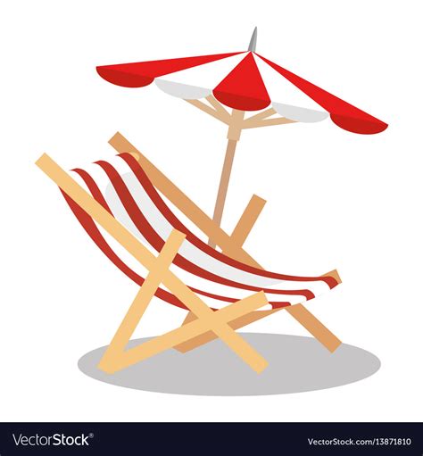 Beach Chair With Umbrella Royalty Free Vector Image