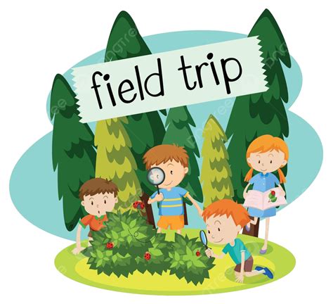 School Field Trip In The Nature Graphic Background Education Vector
