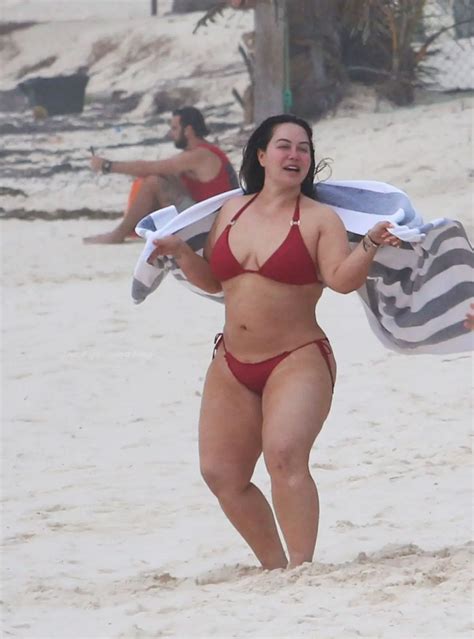 Chiquis Rivera In A Red Bikini At A Beach In Tulum 01222021 Hawtcelebs