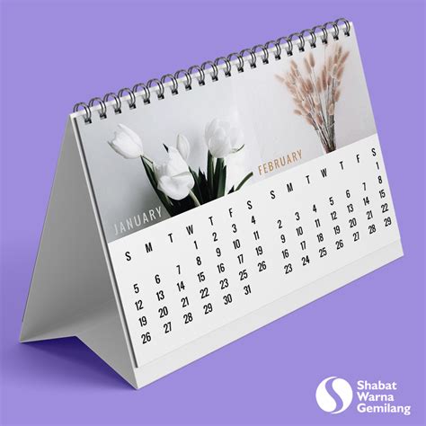Kalender Meja Percetakan Shabat Warna Digital Offset Printing