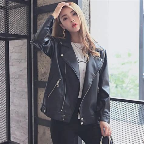 Autumn Pu Leather Jacket Women 2018 Fashion Korean Stitching Short Jackets Artificial Leather