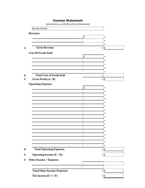 6 ﻿profit Sheet Template Doctemplates