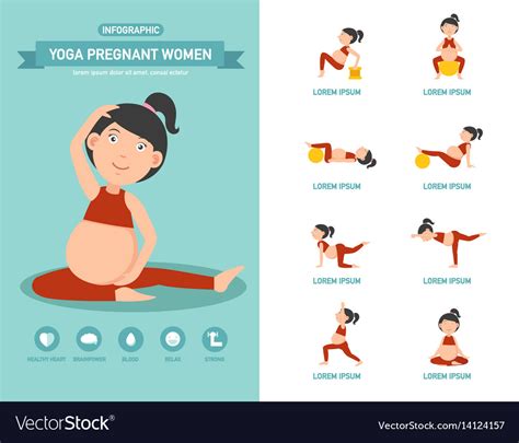 Yoga Pregnant Women Healthcare Infographics Vector Image