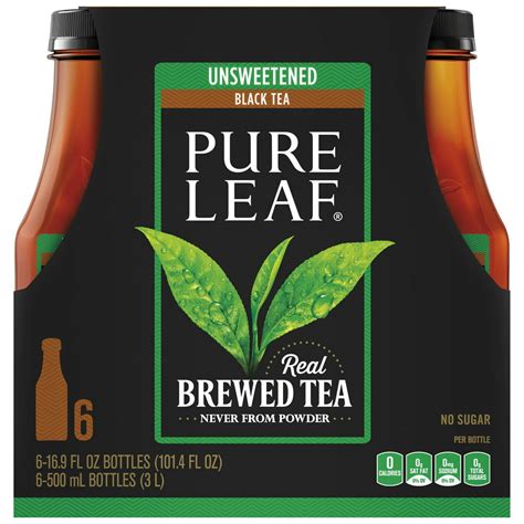 Pure Leaf Unsweetened Black Tea 169 Oz Bottles 6 Count