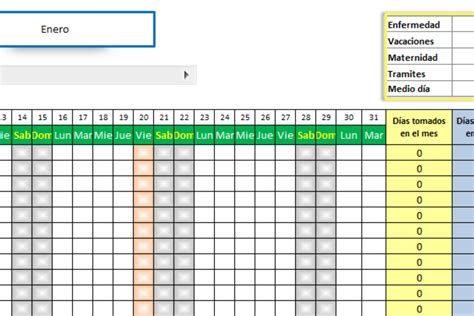 Planilla De Excel De Calendario De Vacaciones De Empleados Riset