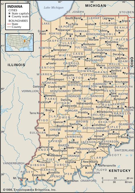 State and County Maps of Indiana