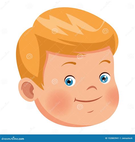 Cute Little Boy Smiling Face Stock Vector Illustration Of Young