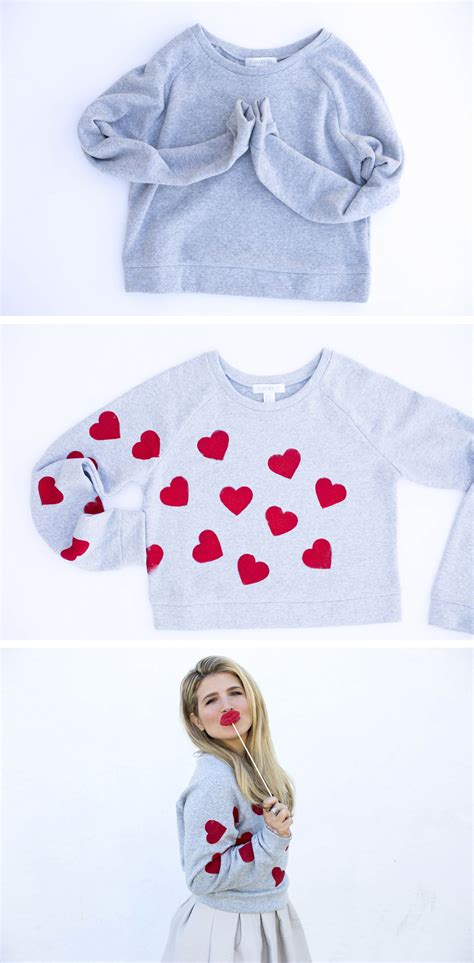 Diy Hearts On Your Sleeve Sweatshirt A Simple Yet Sweet Style
