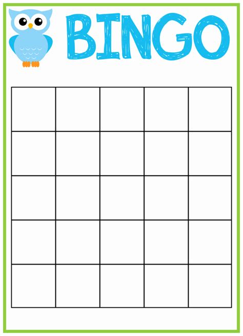 009 Bingo Card Blank Template Stirring Ideas For Baby Shower Inside