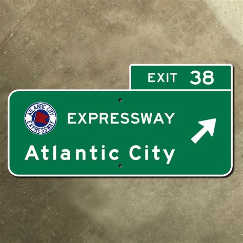 New Jersey Highway Marker Road Sign Atlantic City Expressway Arrow