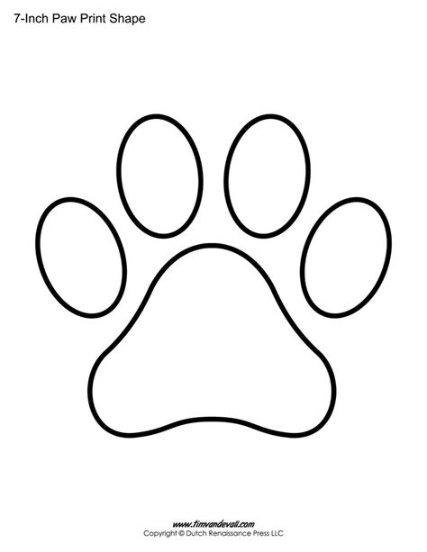 Paw Print Outline Paw Print Art Paw Stencil Shape