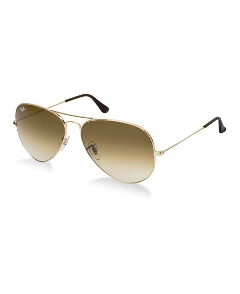 Ray Ban Sunglasses Rb3025 Aviator Gradient In Goldlight Brown