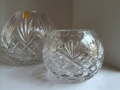 Imperlux Handcut Lead Crystal Rose Bowls Made In Poland Etsy