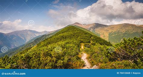 Hiking Trail In The Mountains Stock Photo Image Of Tourism Mountains