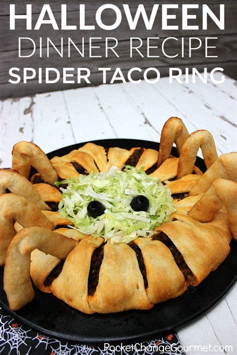 Dare to cut into the brain? Fun Halloween Food Idea for Kids: Spider Taco Ring Recipe ...