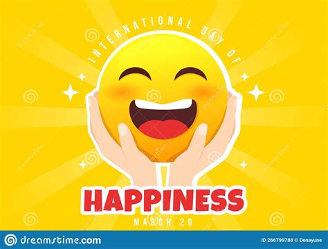 World Happiness Day Celebration Illustration With Kids Smiling Face