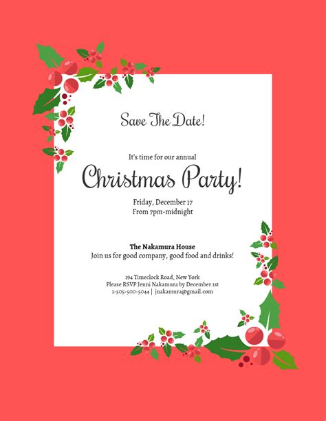 Christmas Party Invitation Template Polito Weddings
