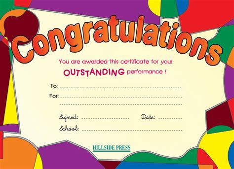 Printable Congratulations Certificate