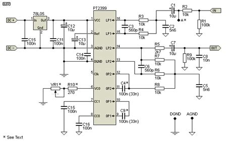 Pt2399 | digital echo circuit. Digital Delay