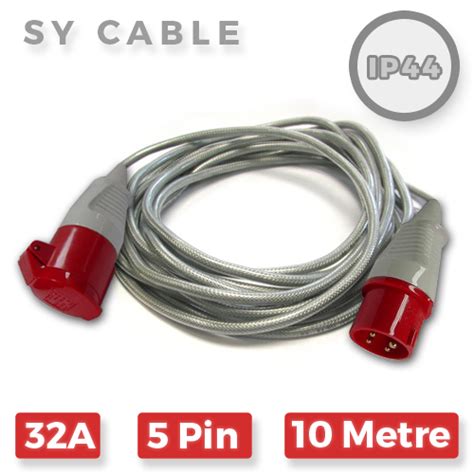 32a 5 Pin 415v Sy Extension Lead X 10m Three Phase Sy Extensions