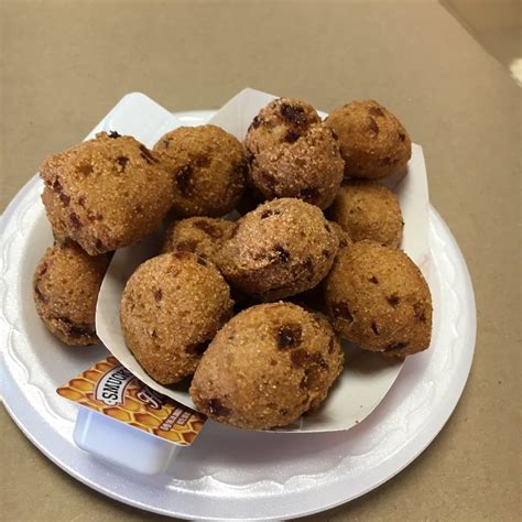 Crispy fried dough balls that go perfectly with a sweet or savory dip and some fried fish. Hush puppies - very marginal - Yelp