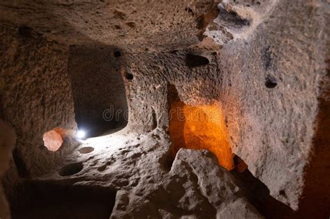 Interior Of An Underground Ancient City In Turkey In The Cappadocia